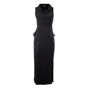 Women's Sleeveless Long Black Dress Size S Cowl Neck Size Slit NWT